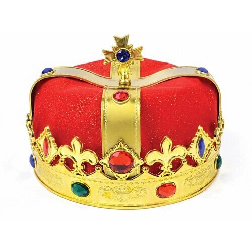 Карнавальная корона Монарха красная