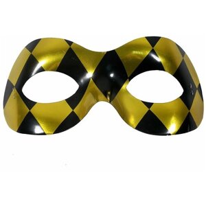 Карнавальная маска Арлекин жёлтая