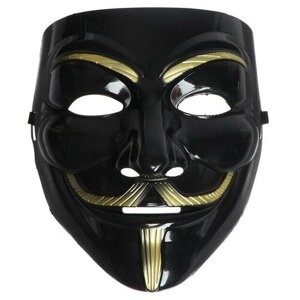 Карнавальная маска "Гай Фокс", цвет черный (1 шт.)