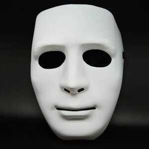 Карнавальная маска Лицо белое, пластик, 1 шт.