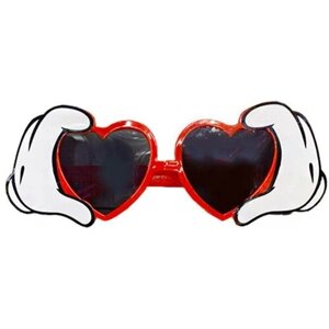 Карнавальные очки для праздника Riota Сердечки в руках, 22 х 9 см