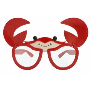 Карнавальные очки "Крабик" красные, украшение для праздника