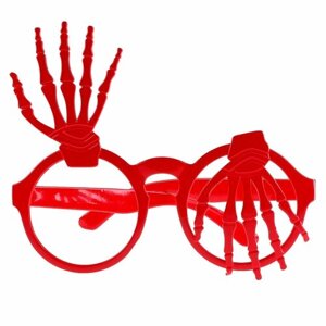 Карнавальные очки "Руки", цвет красный