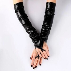 Карнавальный аксессуар перчатки-нарукавники, цвет чёрный