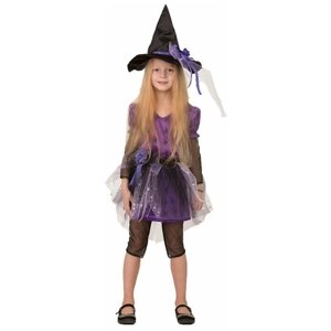 Карнавальный костюм Батик Ведьмочка 1 размер 128-64 на праздник, на утренники, на хэллоуин, на новый год, в подарок.