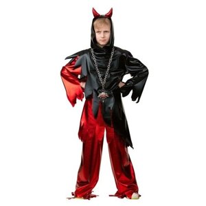 Карнавальный костюм "Демон", куртка, брюки, ободок, р. 34, рост 140 см