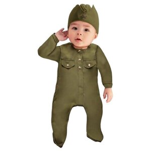 Карнавальный костюм «Солдатик-малышок» ползунки пилотка 6-9 месяцев рост 75 см