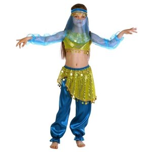 Карнавальный костюм Страна Карнавалия "Алсу. Морская волна", повязка, топ с рукавами, штаны, размер 34, рост 134 см