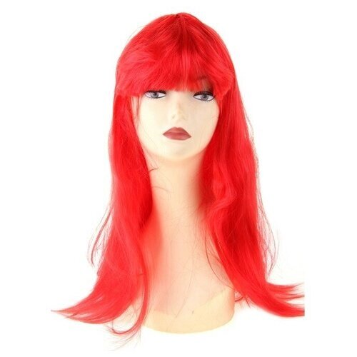 Карнавальный парик, длинные прямые волосы, цвет красный, 120 г