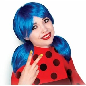 Карнавальный парик женский из искусственного волоса Веселуха Леди Баг и Супер-кот Хвостики, темно-синий