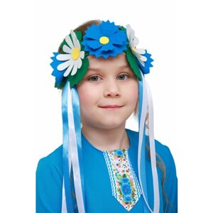 Карнавальный венок для девочки с цветами из фетра
