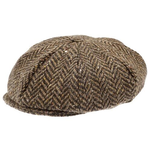 Кепка восьмиклинка Hanna Hats, шерсть, подкладка, размер 61, коричневый