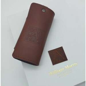 Ключница William Morris, натуральная кожа, матовая фактура, коричневый