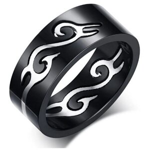 Кольцо 2beMan, нержавеющая сталь, размер 17.5, серебряный, черный