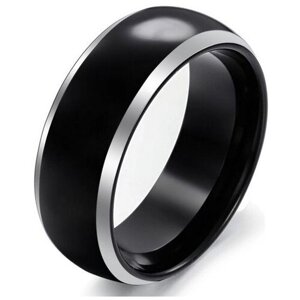 Кольцо 2beMan, нержавеющая сталь, размер 20, серебряный, черный