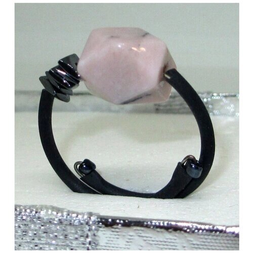 Кольцо AV Jewelry, опал, безразмерное, розовый, черный