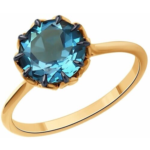Кольцо Diamant, красное золото, 585 проба, топаз, размер 17.5