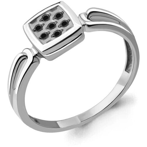 Кольцо Diamant online, белое золото, 585 проба, бриллиант, размер 17, черный