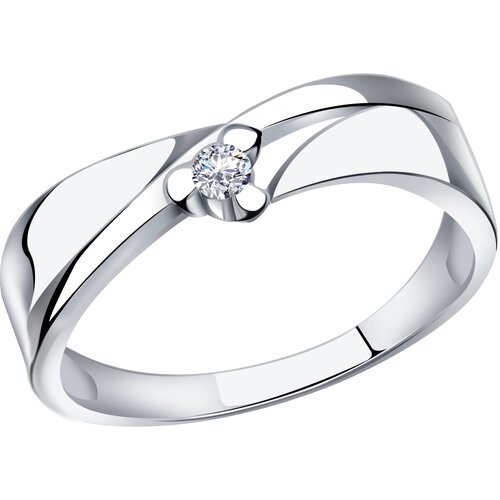 Кольцо Diamant online, белое золото, 585 проба, бриллиант, размер 19