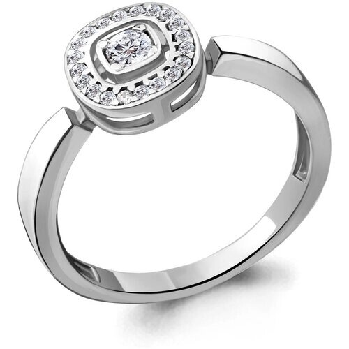 Кольцо Diamant online, белое золото, 585 проба, фианит, размер 18