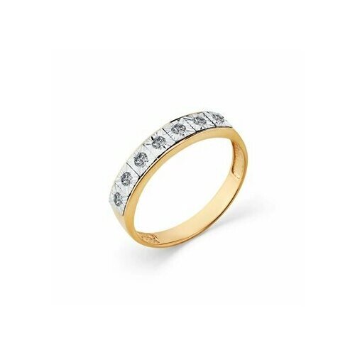 Кольцо Diamant online, комбинированное золото, 585 проба, бриллиант, размер 16.5