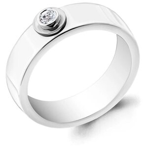 Кольцо Diamant online, серебро, 925 проба, фианит, керамика, размер 16