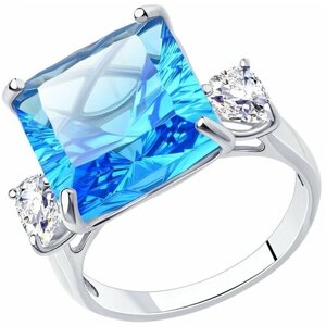 Кольцо Diamant online, серебро, 925 проба, фианит, кристалл, размер 17.5