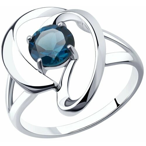 Кольцо Diamant online, серебро, 925 проба, Лондон топаз, размер 18.5
