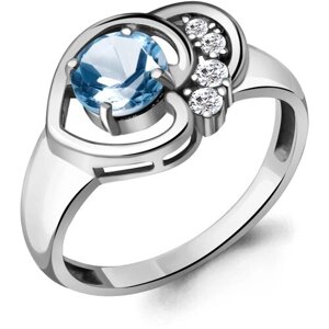 Кольцо Diamant online, серебро, 925 проба, топаз, фианит, размер 16.5