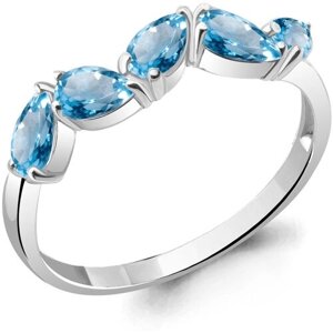 Кольцо Diamant online, серебро, 925 проба, топаз, размер 17.5