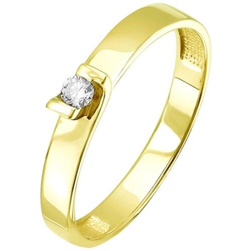 Кольцо Diamant online, желтое золото, 585 проба, бриллиант, размер 18