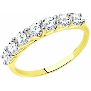 Кольцо Diamant online, желтое золото, 585 проба, размер 16.5