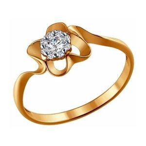 Кольцо Diamant online, золото, 585 проба, бриллиант, размер 16