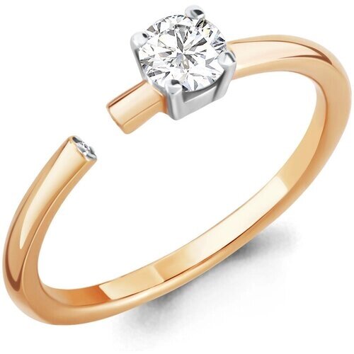 Кольцо Diamant online, золото, 585 проба, бриллиант, размер 17.5