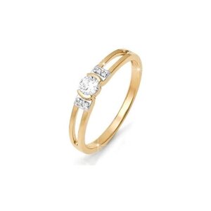 Кольцо Diamant online, золото, 585 проба, бриллиант, размер 17