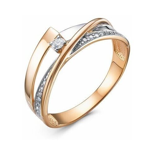Кольцо Diamant online, золото, 585 проба, бриллиант, размер 18.5