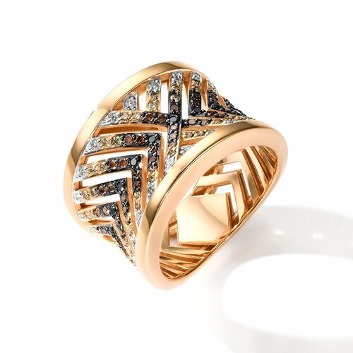 Кольцо Diamant online, золото, 585 проба, бриллиант, размер 19.5, мультиколор
