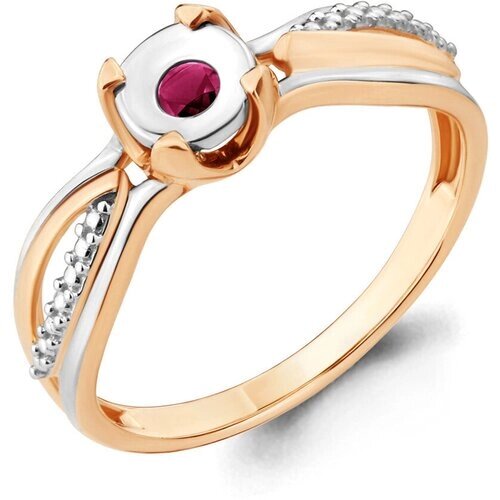 Кольцо Diamant online, золото, 585 проба, рубин, размер 17.5