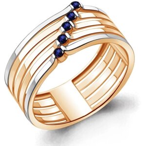Кольцо Diamant online, золото, 585 проба, сапфир, размер 17.5