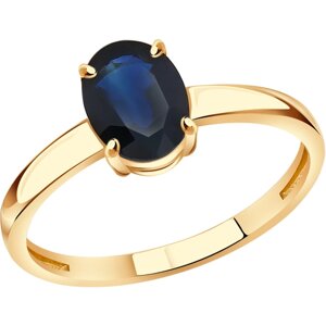 Кольцо Diamant online, золото, 585 проба, сапфир, размер 18