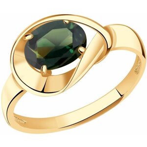 Кольцо Diamant online, золото, 585 проба, турмалин, размер 18