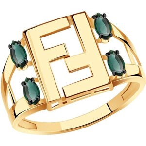 Кольцо Diamant online, золото, 585 проба, турмалин, размер 20