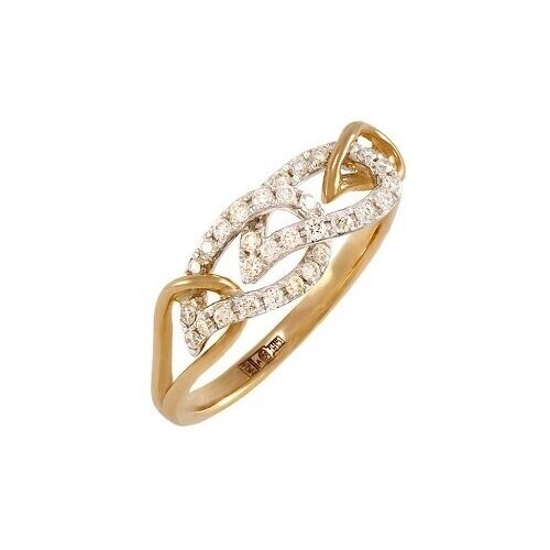 Кольцо Diamond Prime белое золото, 585 проба, бриллиант, размер 17.1