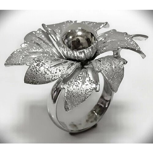 Кольцо Эстерелла Цветок, серебро, 925 проба, родирование, размер 18