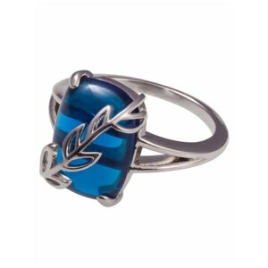 Кольцо Lotus Jewelry, бижутерный сплав, родирование, шпинель, размер 19, синий