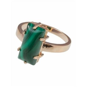 Кольцо Lotus Jewelry, бижутерный сплав, золочение, малахит, размер 20, зеленый