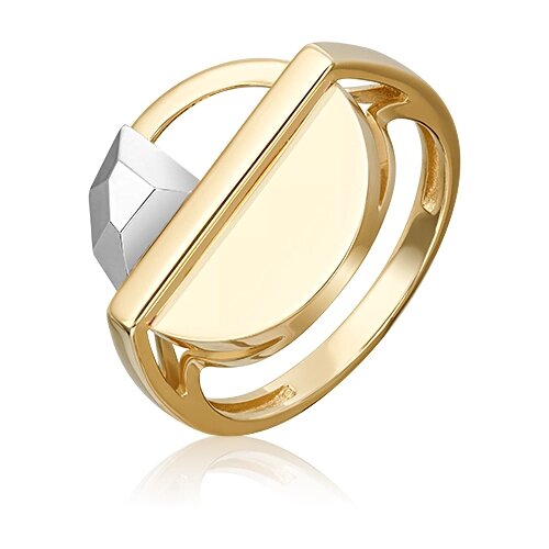 Кольцо PLATINA комбинированное золото, 585 проба, родирование, размер 16, золотой, серебряный