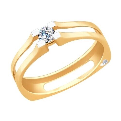 Кольцо помолвочное Diamant online, золото, 585 проба, бриллиант, размер 18.5