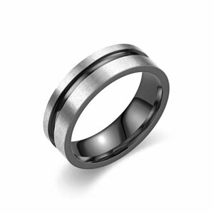 Кольцо, размер 17, черный, серебряный