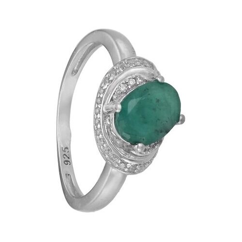 Кольцо Серена-Сильвер серебро, 925 проба, корунд, размер 18.5, зеленый
